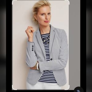 Women's Striped Blazer - Gray